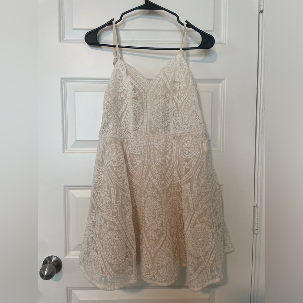 SOLD Mini White Lace Dress